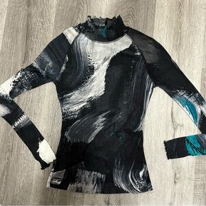 Diane Von Furstenberg long sleeve mesh shirt